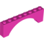 Набор LEGO Brick Arch 1 x 8 x 2, Темно-розовый