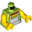 Набор LEGO Torso with Red Beaded Necklace and White Apron Print / Yellow Arms / Yellow Hands, Лайм