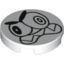 Набор LEGO Tile Round 2 x 2 with Bottom Stud Holder with Black Large Eyes and Scowl with Sharp Teeth (Nixel Face) Print, Белый