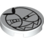 Набор LEGO Tile Round 2 x 2 with Bottom Stud Holder with Black Large Squinting Eyes and Wide Grin with Sharp Teeth (Nixel Face) Print, Белый