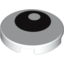 Набор LEGO Tile Round 2 x 2 with Bottom Stud Holder with Offset Black Eye Print, Белый