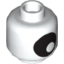 Набор LEGO Minifig Head with Large Black Eye with Pupil Print [Hollow Stud], Белый