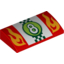 Набор LEGO Slope Curved 2 x 4 x 2/3 No Studs [No Bottom Tubes] with Number 8 and Stylised Flames Print, Красный
