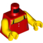 Набор LEGO Torso Female Top with 2 White Buttons and Black Straps Print / Yellow Arms / Yellow Hands, Красный
