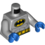 Набор LEGO Torso Muscles, Batman Logo and Utility Belt Print / Light Bluish Gray Arms / Blue Hands, Светлый сине-серый