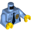 Набор LEGO Torso Police Female Shirt with Gold Badge, Pocket and Black Tie Print / Medium Blue Arms / Yellow Hands, Medium Blue