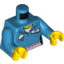 Набор LEGO Torso Female Shirt with Ice Cream Cone, 'JO' Name Tag and Pink Apron with White Stripes Print / Dark Azure Arms / Yellow Hands, Dark Azure