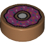 Набор LEGO Tile Round 1 x 1 with Doughnut with Dark Pink Frosting and Sprinkles Print, Medium Dark Flesh