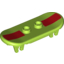 Набор LEGO Minifig Skateboard with Trolley Wheel Holders with Dark Red Stripe Print, Лайм