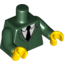 Набор LEGO Torso Simpsons Jacket, White Shirt and Black Necktie Print / Dark Green Arms / Yellow Hands, Темно-зеленый