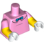Набор LEGO Torso Simpsons Shirt with Black Collar Outline and Blue Bow Tie Print / Yellow Arms with Bright Pink Short Sleeves / White Hands, Ярко-розовый