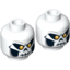 Набор LEGO Minifig Head Dual Sided Skull Mask with Bright Light Orange Eyes, Skeleton Mouth Smile /  Frown Print [Hollow Stud], Белый
