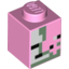 Набор LEGO Brick 1 x 1 Minecraft Zombie Pigman Face Print, Ярко-розовый