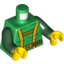 Набор LEGO Torso Muscles Outline with Yellow Harness Straps and Utility Belt Print / Dark Green Arms / Yellow Hands, Зеленый