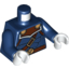 Набор LEGO Torso Muscles Outline with Reddish Brown Belts with Gold Buckles Print / Dark Blue Arms / White Hands, Темно-синий