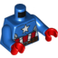 Набор LEGO Torso Muscles Outline with White Star, Red and White Stripes and Brown Utility Belt Print / Blue Arms / Red Hands, Голубой