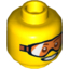 Набор LEGO Minifig Head Glasses with Orange Goggles and Open Smile Print [Hollow Stud] , Желтый