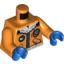 Набор LEGO Torso Arctic Explorer Logo with Zipper and White Fur Trim Print / Orange Arms / Blue Hands , Оранжевый