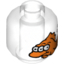 Набор LEGO Minifig Head 3-Eyed Orange Fish Print [Hollow Stud], Trans-Clear