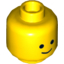 Набор LEGO Minifig Head Dual Sided Black Standard Eyes, Smiling with Tongue / Standard Grin Print (Benny) [Hollow Stud], Желтый