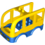Набор LEGO Duplo Car Body Bus Small with Blue Floor and Wheel Wells, Headlights and Grille Print (10528), Желтый