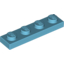 Набор LEGO Plate 1 x 4, Medium Azure