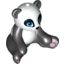 Набор LEGO Panda Sitting with White Head and Belly and Blue Eyes Print, Черный
