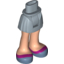 Набор LEGO Friends Hips and Skirt, Light Flesh Legs and Sand Blue Shoes with Magenta Stripe Print, Sand Blue