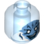 Набор LEGO Minifig Head Alien with Medium Blue Face with White Eyes and Lightning Bolts on Forehead Print (Electro) [Hollow Stud], Trans-Medium Blue