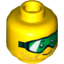 Набор LEGO Minifig Head Glasses with Green Goggles and Brown Stubble Print [Hollow Stud] , Желтый