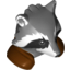 Набор LEGO Minifig Head Modified Raccoon with Reddish Brown Shoulder Pads Print (Rocket), Темный сине-серый