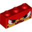 Набор LEGO Brick 1 x 3 with Cat Face Mad Print (Angry Kitty), Красный