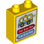Набор LEGO Duplo Brick 1 x 2 x 2 with Bottom Tube and Bus Schedule Print, Желтый