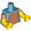 Набор LEGO Torso Simpsons Vest over Flesh Top Print / Yellow Arms with Flesh Short Sleeves / Yellow Hands, Medium Azure