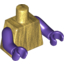 Набор LEGO Torso Plain / Dark Purple Arms / Dark Purple Hands, Pearl Gold