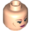 Набор LEGO Minifig Head Female with Brown Thin Long Eyebrows, Eyelashes, Magenta Lips and Cheek Lines Print [Hollow Stud], Light Flesh