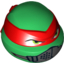 Набор LEGO Minifig Head Modified Ninja Turtle with Red Mask and Mouth Muffle Print (Raphael), Зеленый