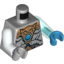 Набор LEGO Torso Vest with Copper Tiger Armor with Blue Round Jewel (Chi) Print / Trans-Light Blue Arm Left / White Arm Right / Dark Azure Hand Left / Light Bluish Gray Hand Right, Светлый сине-серый
