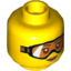 Набор LEGO Minifig Head Glasses with Green Goggles and Brown Stubble Print [Hollow Stud] , Желтый