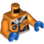 Набор LEGO Torso Arctic Explorer Logo Female with Zipper and White Fur Trim Print / Orange Arms / Blue Hands , Оранжевый