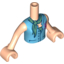 Набор LEGO Torso Friends Medium Blue Blouse Top with Red Cross Logo over Sand Green Shirt and Sand Green Scarf Print, Light Flesh Arms with Hands, Light Flesh