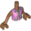 Набор LEGO Torso Friends Bright Pink Blouse Top with Red Cross Logo and Dark Tan Scarf Print, Medium Dark Flesh Arms with Hands, Medium Dark Flesh