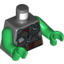 Набор LEGO Torso Strapped Armor Plates with Brown Belt with Red Clasps Print / Green Arms / Green Hands, Темный сине-серый