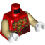 Набор LEGO Vest with Dark Red and Gold Armor with Scales and Fire Chi Emblem Print / Tan Arms / White Hands, Красный