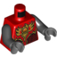Набор LEGO Torso Vest with Dark Red and Gold Armor with Scales and Fire Chi Emblem Print / Black Arms / Dark Bluish Gray Hands, Красный