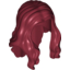 Набор LEGO Minifig Hair - Long Wavy with Centre Part, Темно-красный