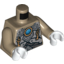 Набор LEGO Torso Light Bluish Gray Scaled Armor, Copper Key Pendants and Blue Round Jewel (Chi) Print / Dark Tan Arms / White Hands , Dark Tan