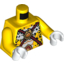 Набор LEGO Torso Black Leopard Spots, Dark Red Straps and Fire Chi Emblem Print / Yellow Arms / White Hands , Желтый