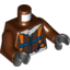 Набор LEGO Torso Aviator Jacket with Orange Parachute and Straps, Arctic Explorer Logo on Reverse Print / Reddish Brown Arms / Black Hands, Красно-коричневый