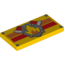 Набор LEGO Tile 2 x 4 with Fire Logo with Axes over Orange and Red Stripes Print, Желтый